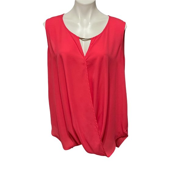 Misia Coral Sleeveless Cutout Hardware Tank Blouse - Picture 2 of 8